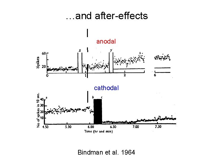 …and after-effects anodal cathodal Bindman et al. 1964 