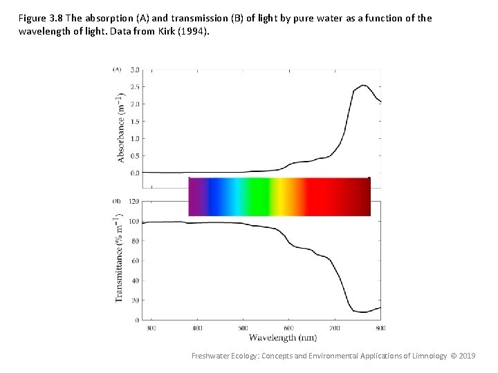 Figure 3. 8 The absorption (A) and transmission (B) of light by pure water