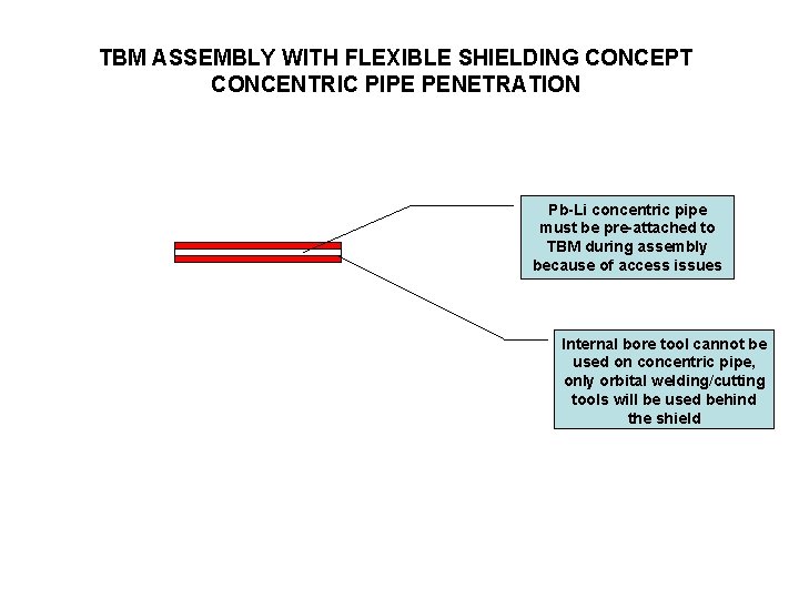 TBM ASSEMBLY WITH FLEXIBLE SHIELDING CONCEPT CONCENTRIC PIPE PENETRATION Pb-Li concentric pipe must be