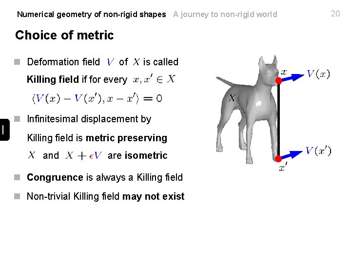 Numerical geometry of non-rigid shapes A journey to non-rigid world Choice of metric n