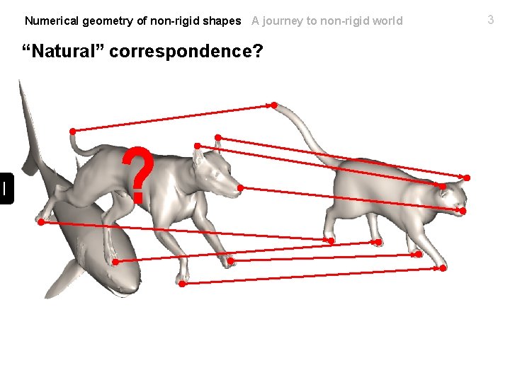 Numerical geometry of non-rigid shapes A journey to non-rigid world “Natural” correspondence? 3 