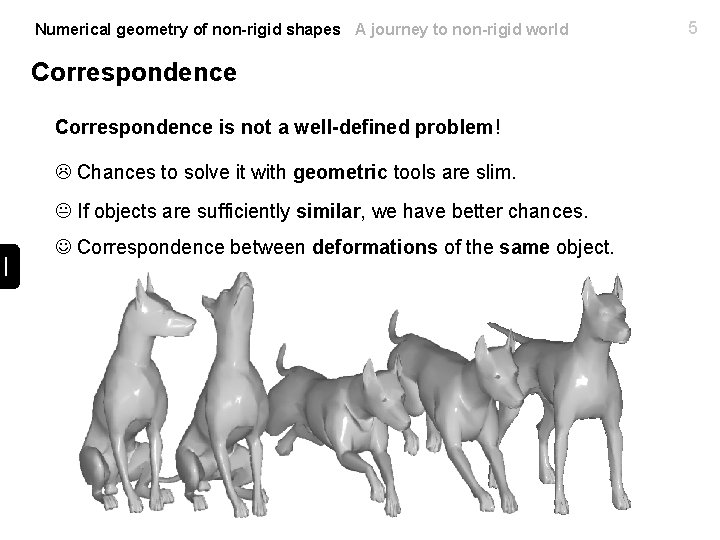 Numerical geometry of non-rigid shapes A journey to non-rigid world Correspondence is not a