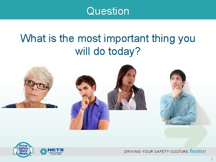 Question What is the most important thing you will do today? 2 Question What is the most important thing you will do today? 2