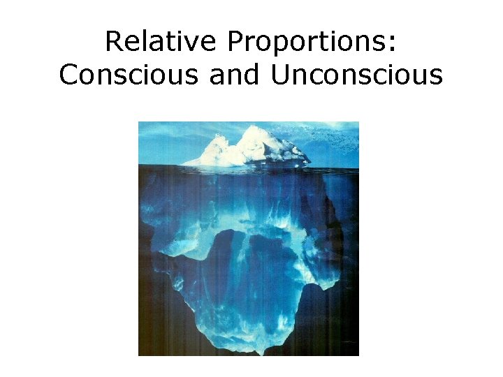 Relative Proportions: Conscious and Unconscious 