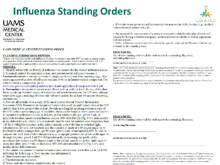 Influenza Standing Orders 48 