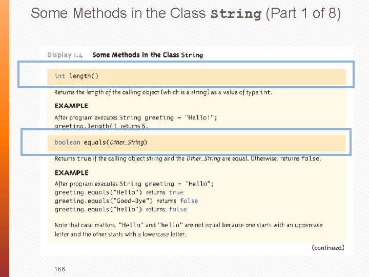 Some Methods in the Class String (Part 1 of 8) 166 