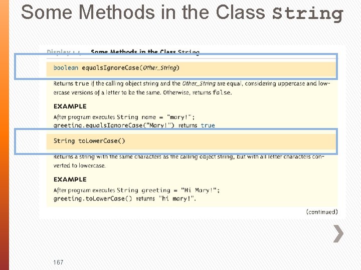 Some Methods in the Class String 167 