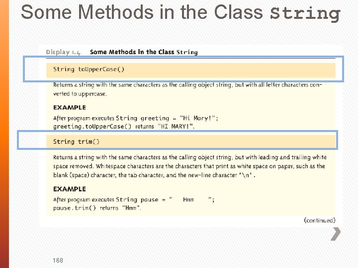 Some Methods in the Class String 168 