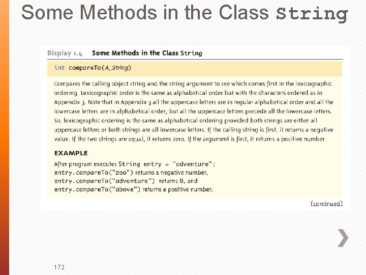 Some Methods in the Class String 172 