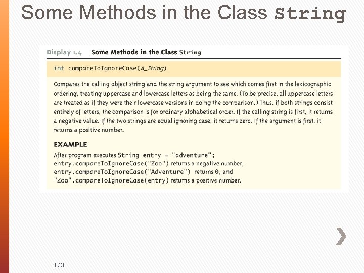 Some Methods in the Class String 173 