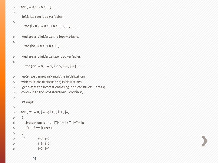 » » for (i = 0 ; i < n ; i++) . .