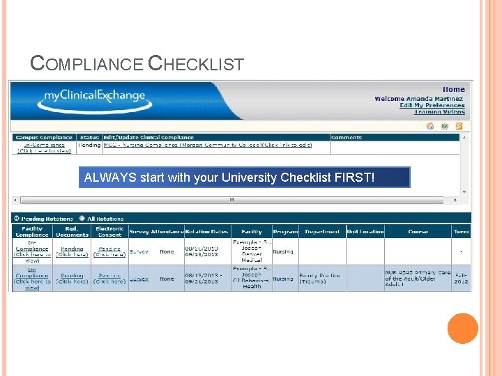 COMPLIANCE CHECKLIST ALWAYS start with your University Checklist FIRST! 