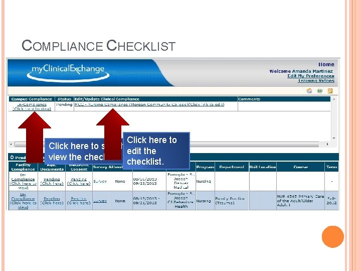 COMPLIANCE CHECKLIST Click here to simply edit the view the checklist. 