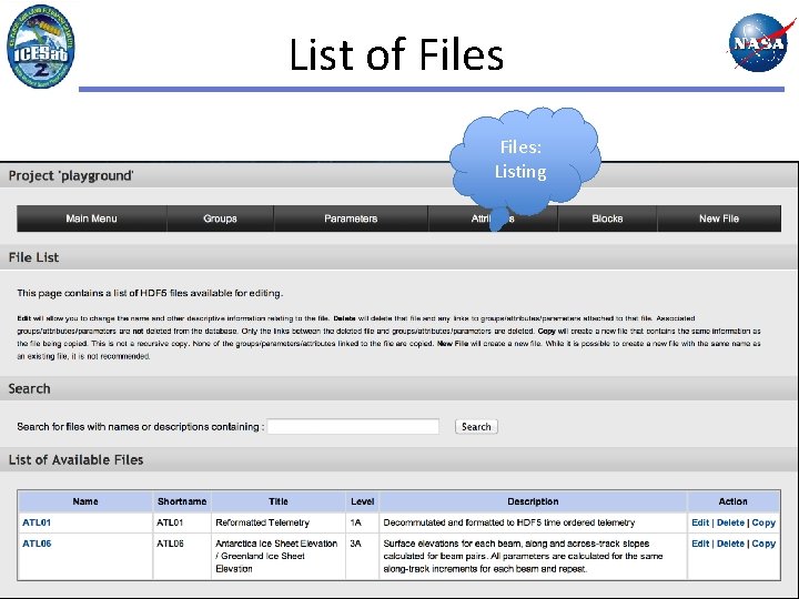 List of Files: Listing 