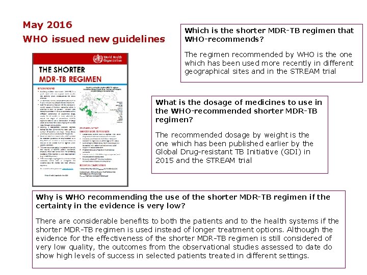 May 2016 WHO issued new guidelines Which is the shorter MDR-TB regimen that WHO-recommends?