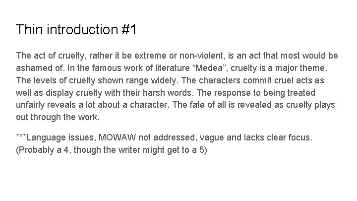 Thin introduction #1 The act of cruelty, rather it be extreme or non-violent, is