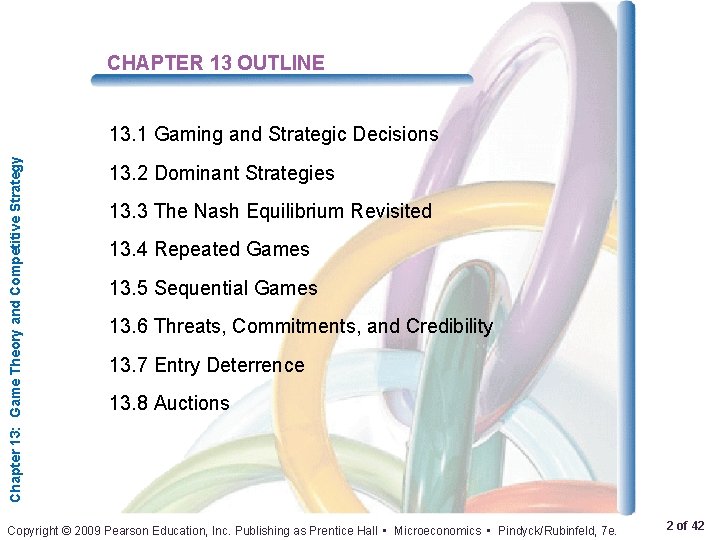 CHAPTER 13 OUTLINE Chapter 13: Game Theory and Competitive Strategy 13. 1 Gaming and