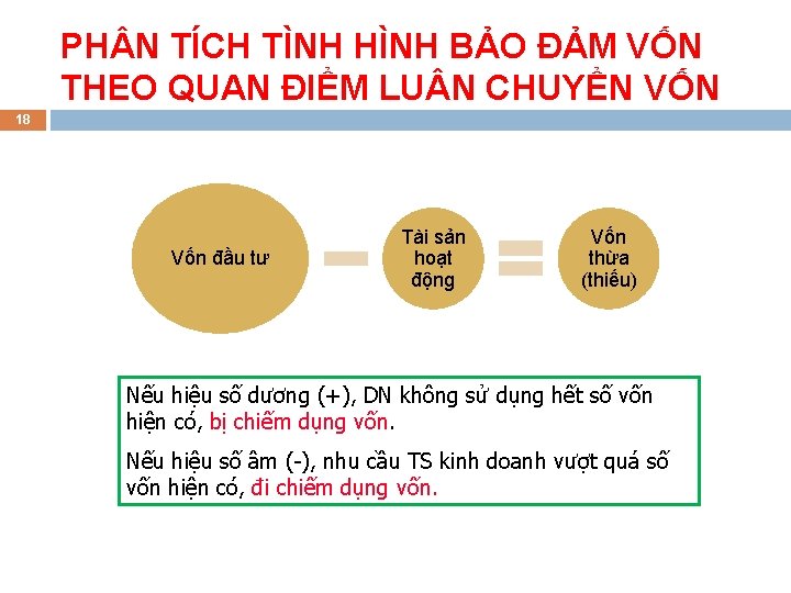 PH N TÍCH TÌNH HÌNH BẢO ĐẢM VỐN THEO QUAN ĐIỂM LU N CHUYỂN