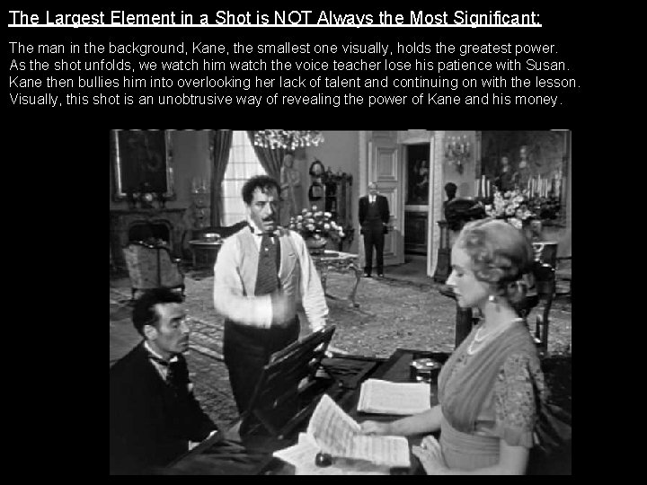 The Largest Element in a Shot is NOT Always the Most Significant: The man