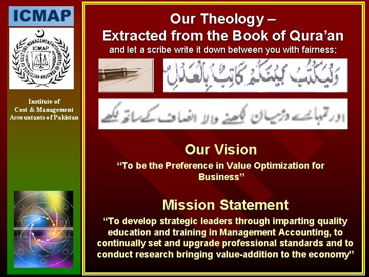 Our Theology – Extracted from the Book of Qura’an and let a scribe write