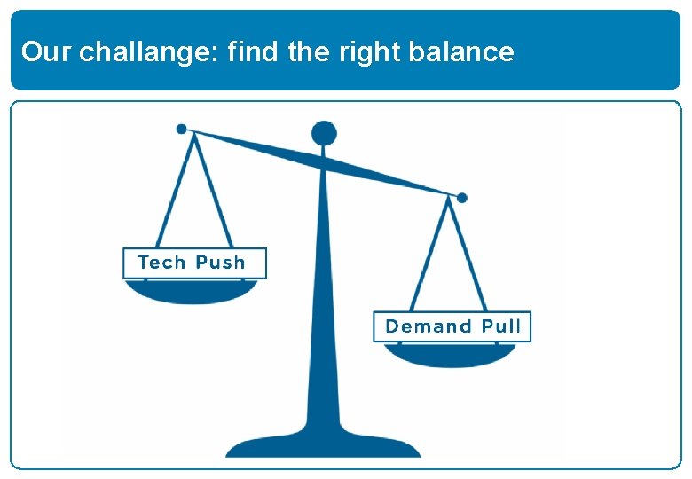 Our challange: find the right balance 