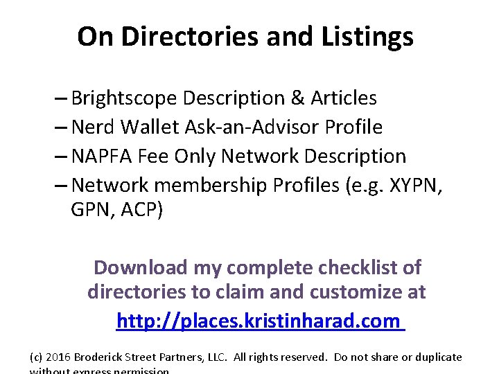 On Directories and Listings – Brightscope Description & Articles – Nerd Wallet Ask-an-Advisor Profile