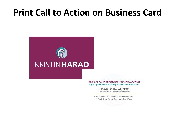Print Call to Action on Business Card 