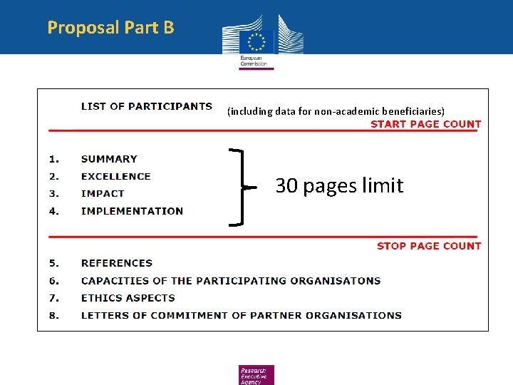 Proposal Part B (including data for non-academic beneficiaries) 30 pages limit 