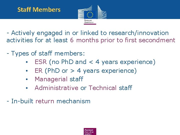 Staff Members - Actively engaged in or linked to research/innovation activities for at least