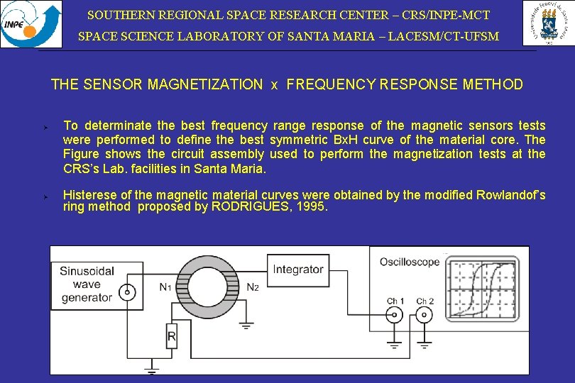 SOUTHERN REGIONAL SPACE RESEARCH CENTER – CRS/INPE-MCT SPACE SCIENCE LABORATORY OF SANTA MARIA –