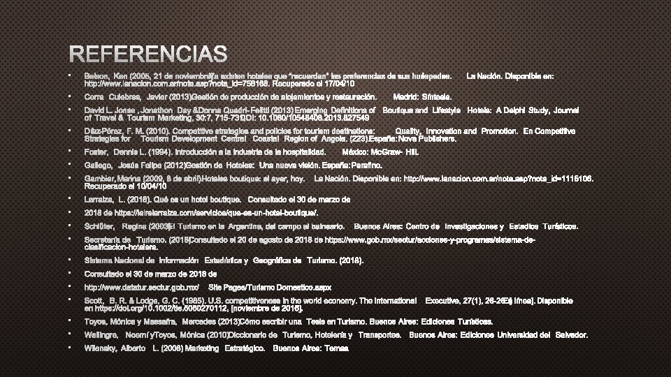 REFERENCIAS • • • • • 