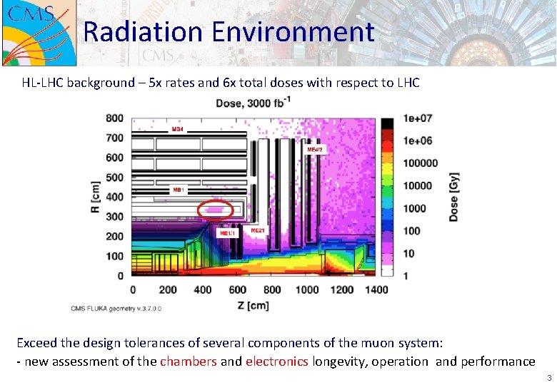 Radiation Environment HL-LHC background – 5 x rates and 6 x total doses with