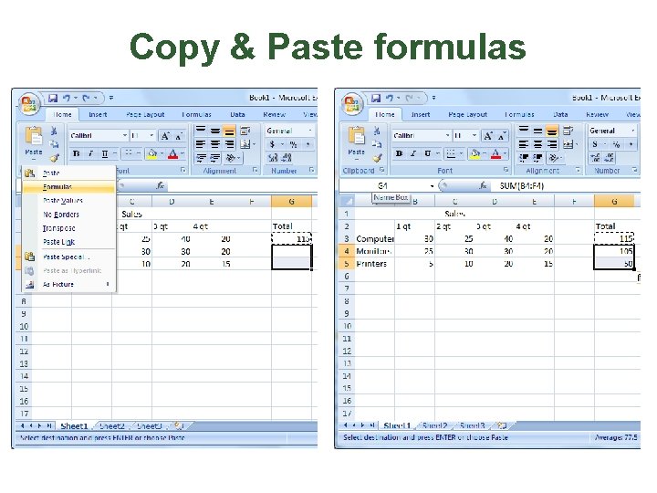 Copy & Paste formulas 