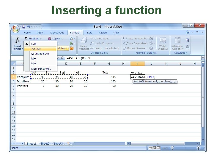 Inserting a function 