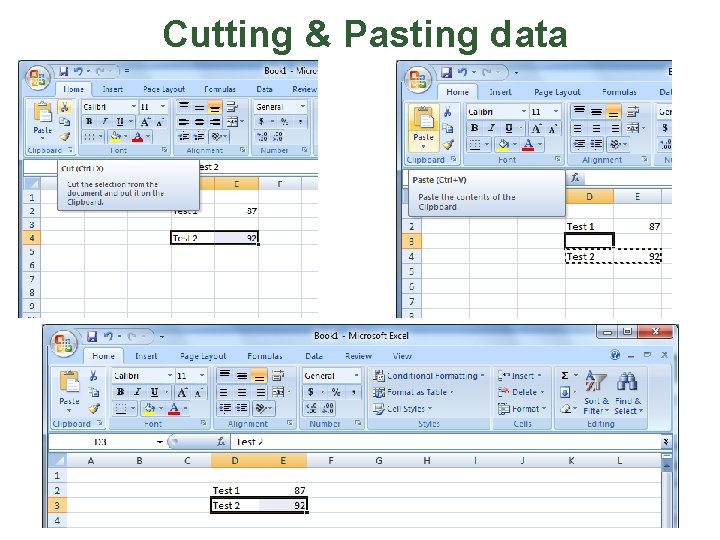 Cutting & Pasting data 