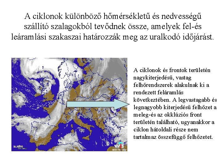 A ciklonok különböző hőmérsékletű és nedvességű szállító szalagokból tevődnek össze, amelyek fel-és leáramlási szakaszai