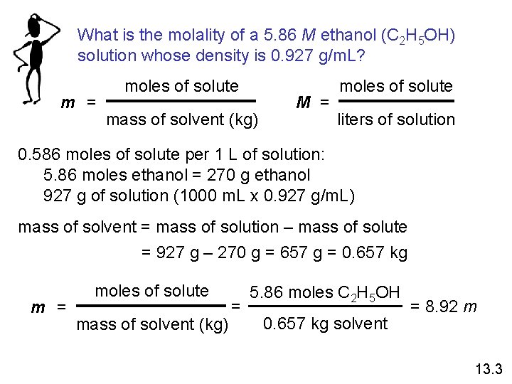 What is the molality of a 5. 86 M ethanol (C 2 H 5