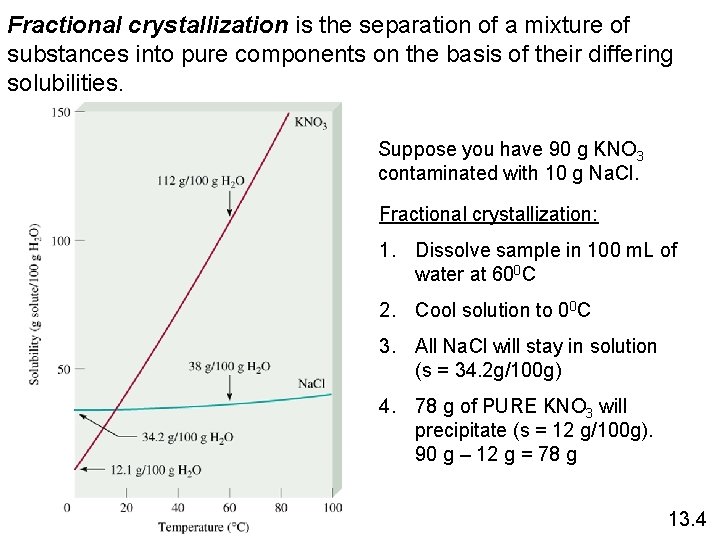 Fractional crystallization is the separation of a mixture of substances into pure components on