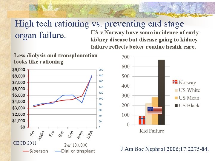 High tech rationing vs. preventing end stage US v Norway have same incidence of