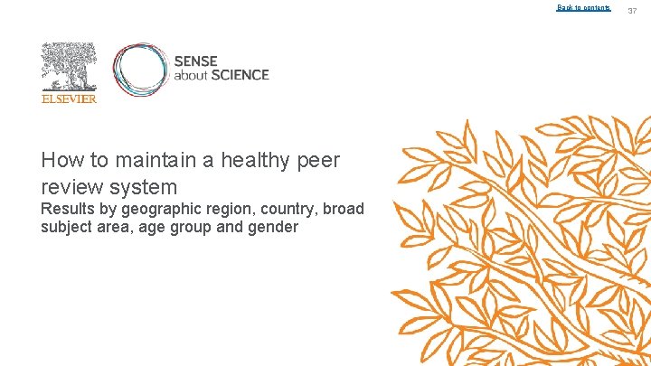 Back to contents How to maintain a healthy peer review system Results by geographic