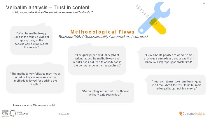 89 Verbatim analysis – Trust in content “. . . Why do you think