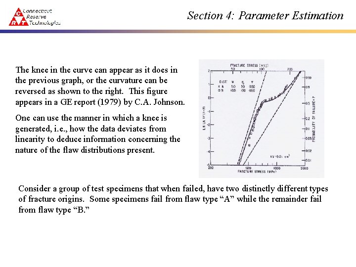 Section 4: Parameter Estimation The knee in the curve can appear as it does