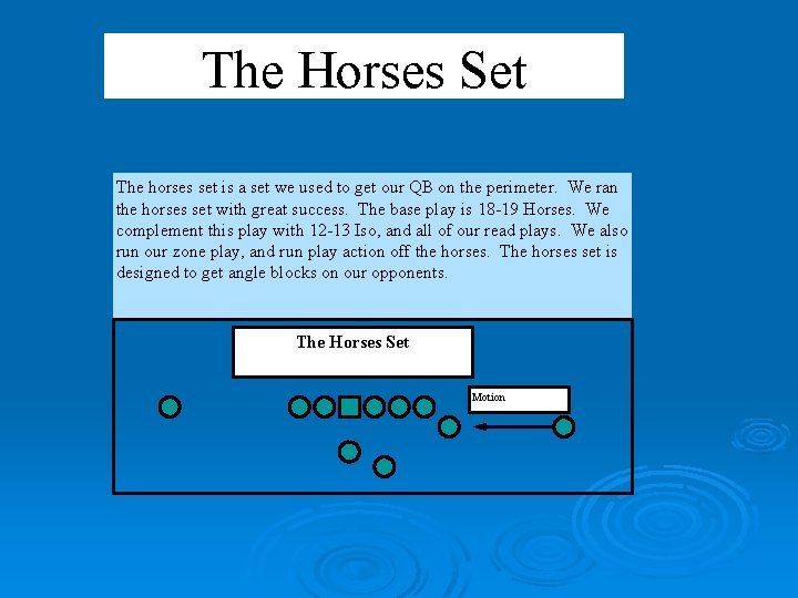 The Horses Set The horses set is a set we used to get our