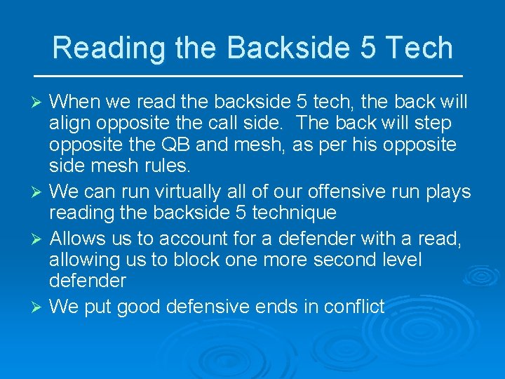 Reading the Backside 5 Tech When we read the backside 5 tech, the back