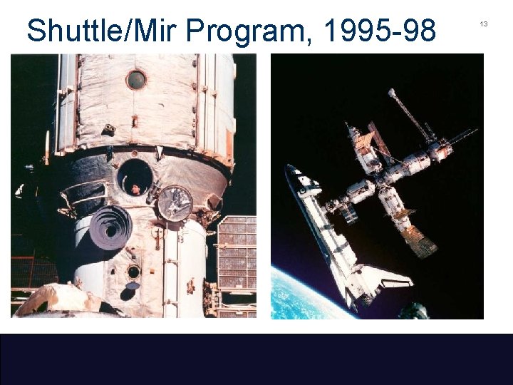 Shuttle/Mir Program, 1995 -98 13 