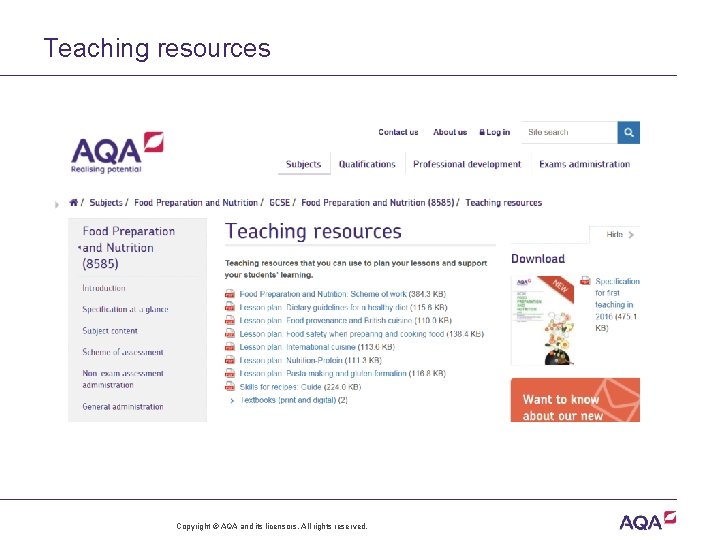 Teaching resources Copyright © AQA and its licensors. All rights reserved. 