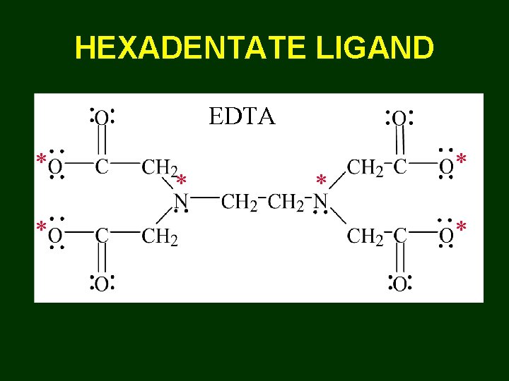 HEXADENTATE LIGAND EDTA * * * 