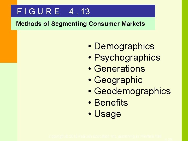 FIGURE 4. 13 Methods of Segmenting Consumer Markets • Demographics • Psychographics • Generations