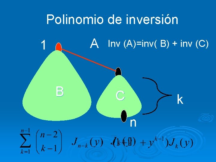 Polinomio de inversión A 1 B Inv (A)=inv( B) + inv (C) C k