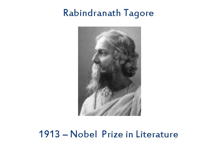 Rabindranath Tagore 1913 – Nobel Prize in Literature 